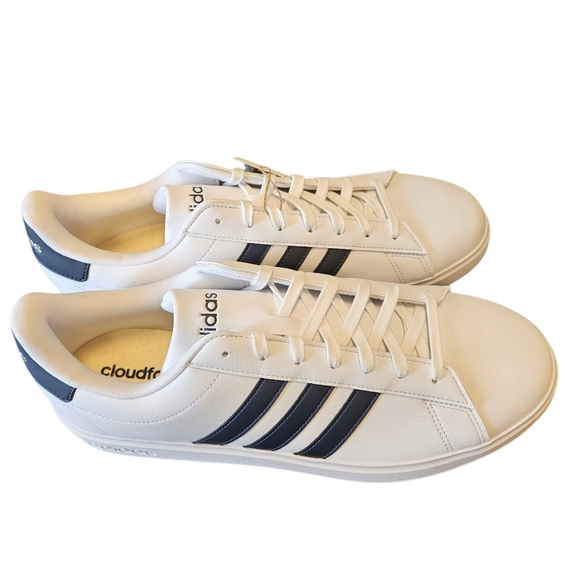 Adidas Grand Court 2.0 Black And White 3 Stripes Mens Sneakers NEW - Picture 7 of 7